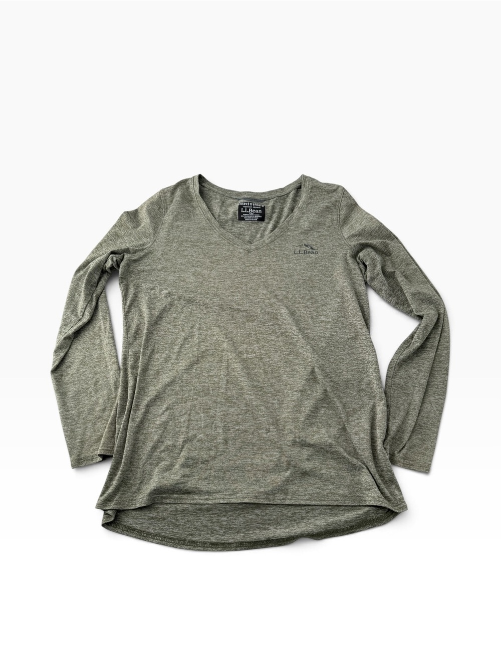 L.L. Bean Women's V-Neck Long Sleeve Repellent Top Gorpcore Granola Hiking Sz S